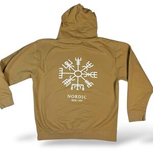 Bozeman Montana Nordic Men's Tan Hoodie Size Medium
A1